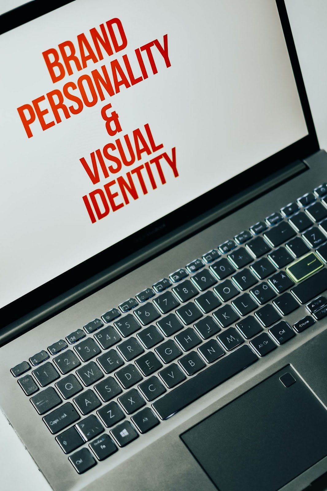 Laptop screen “Brand personality & visual identity.