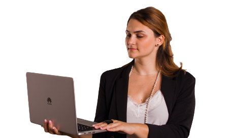 woman looking at laptop